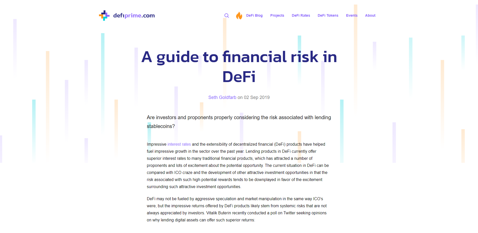A guide to financial risk in DeFi